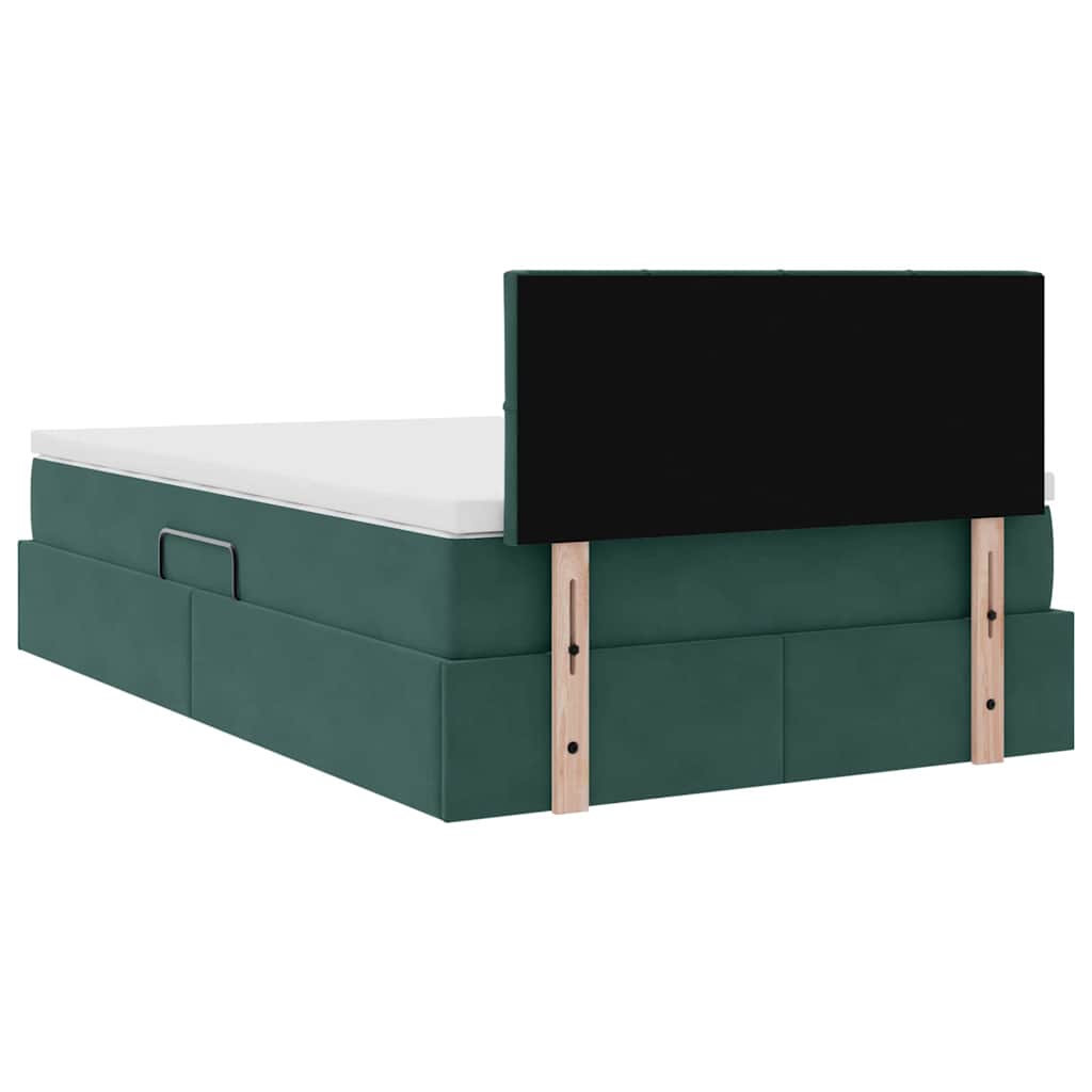 Opslag bed met matras Donkergroen 120 x 200 cm Fluweel is nu te koop bij PeponiXL, paradijselijk wonen!