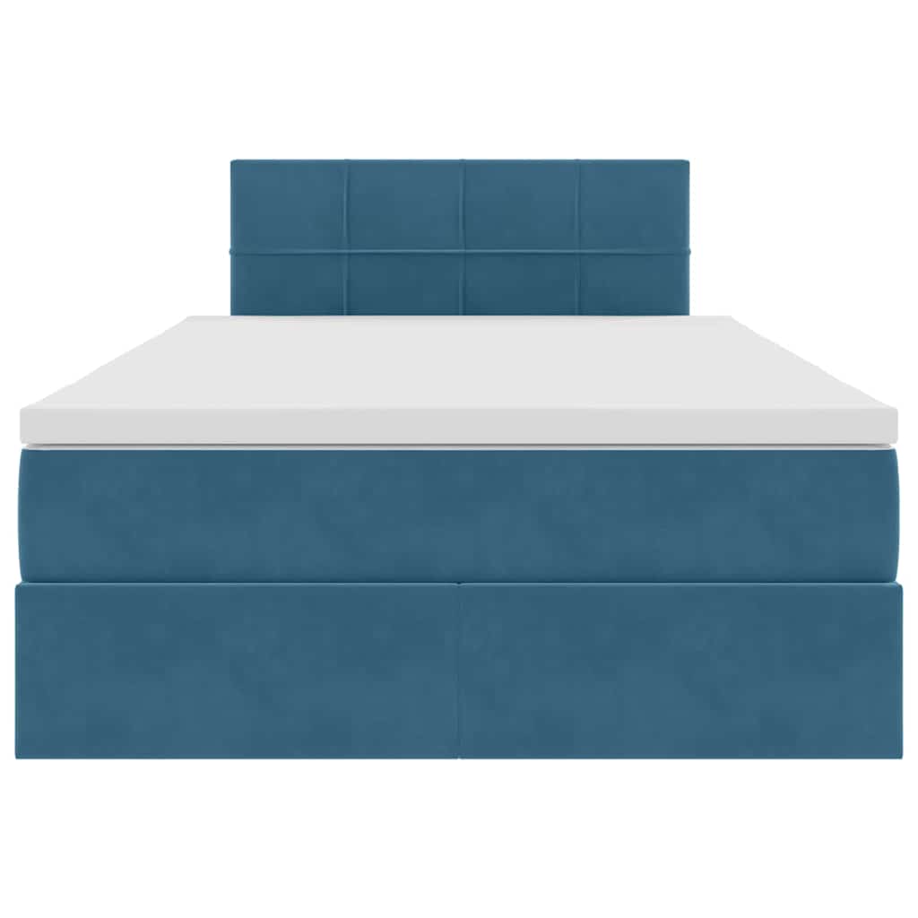 Opslag bed met matras Donkerblauw 120 x 200 cm Fluweel is nu te koop bij PeponiXL, paradijselijk wonen!