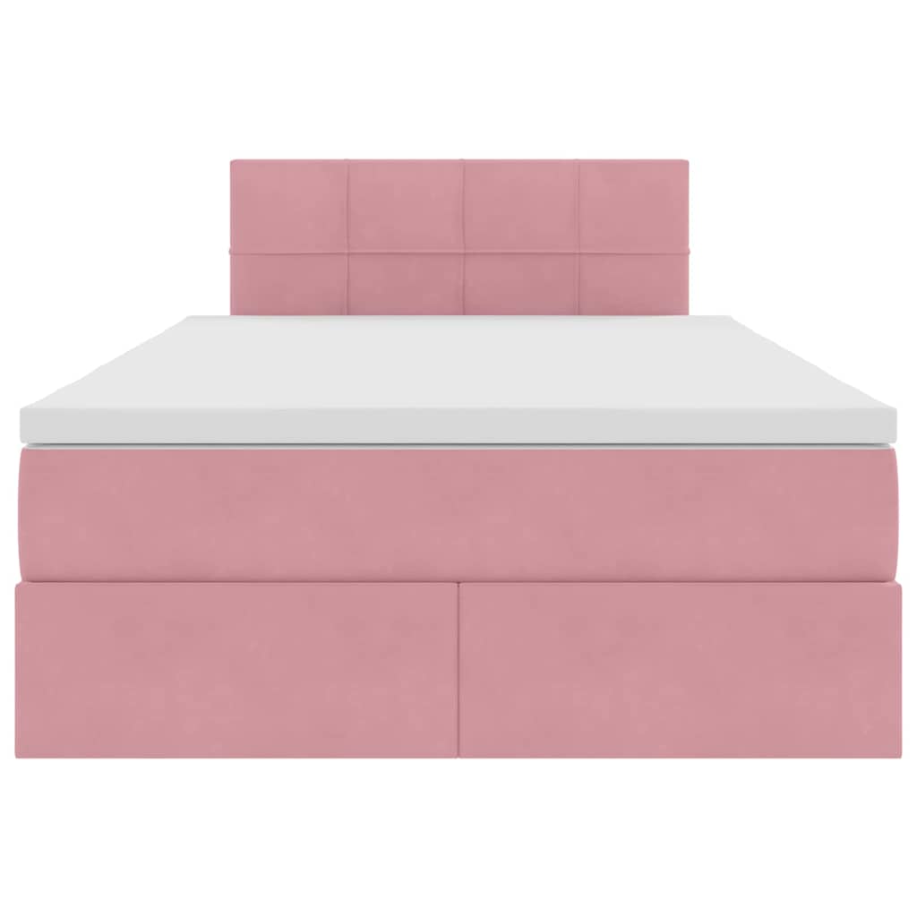 Opslag bed met matras met hoofdeinde Roze 120 x 200 cm Fluweel is nu te koop bij PeponiXL, paradijselijk wonen!