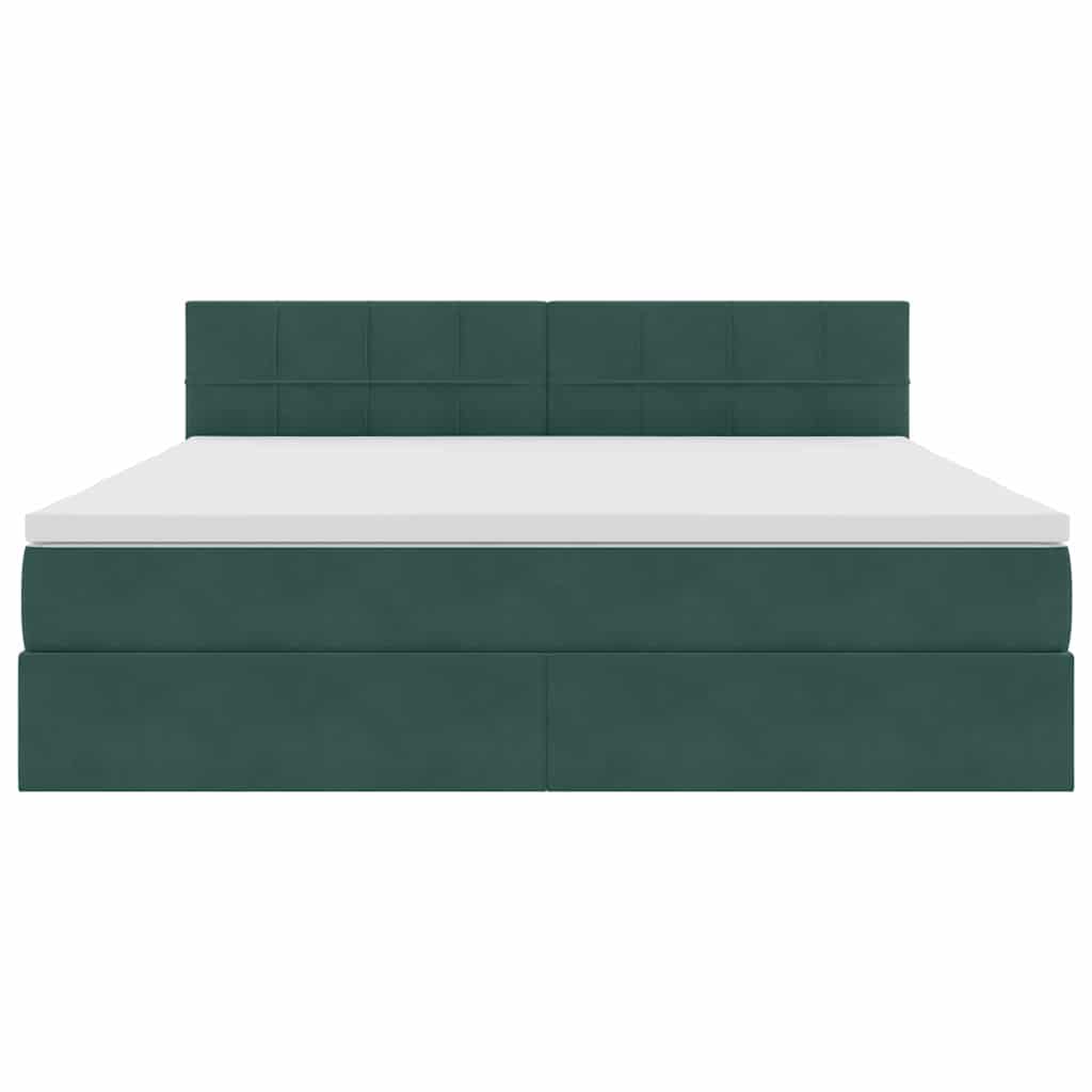 Opslag bed met matras Donkergroen 160 x 200 cm Fluweel is nu te koop bij PeponiXL, paradijselijk wonen!