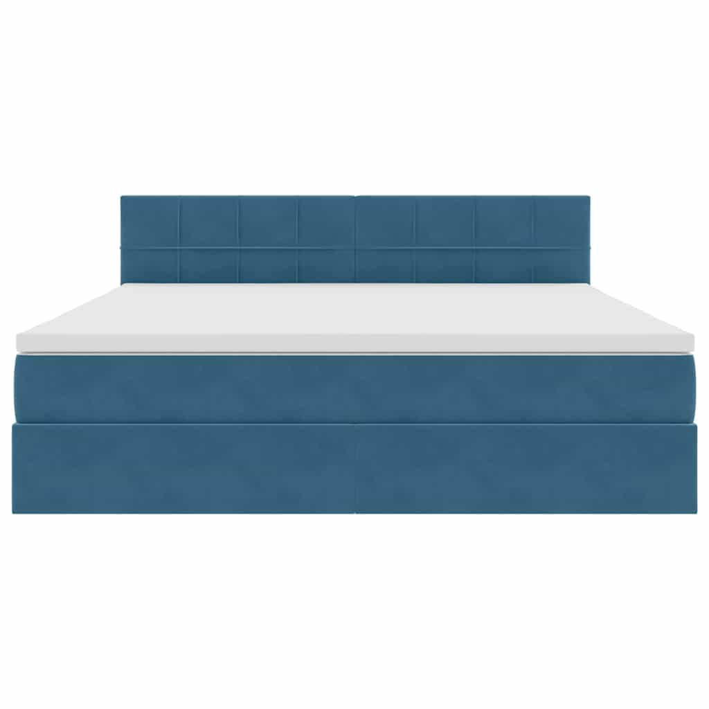 Opslag bed met matras Donkerblauw 160 x 200 cm Fluweel is nu te koop bij PeponiXL, paradijselijk wonen!