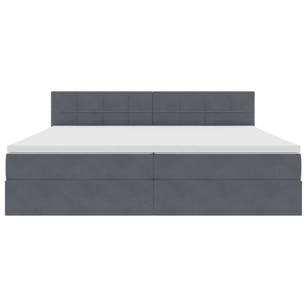 Opslag bed met matras Donkergrijs 200 x 200 cm Fluweel is nu te koop bij PeponiXL, paradijselijk wonen!
