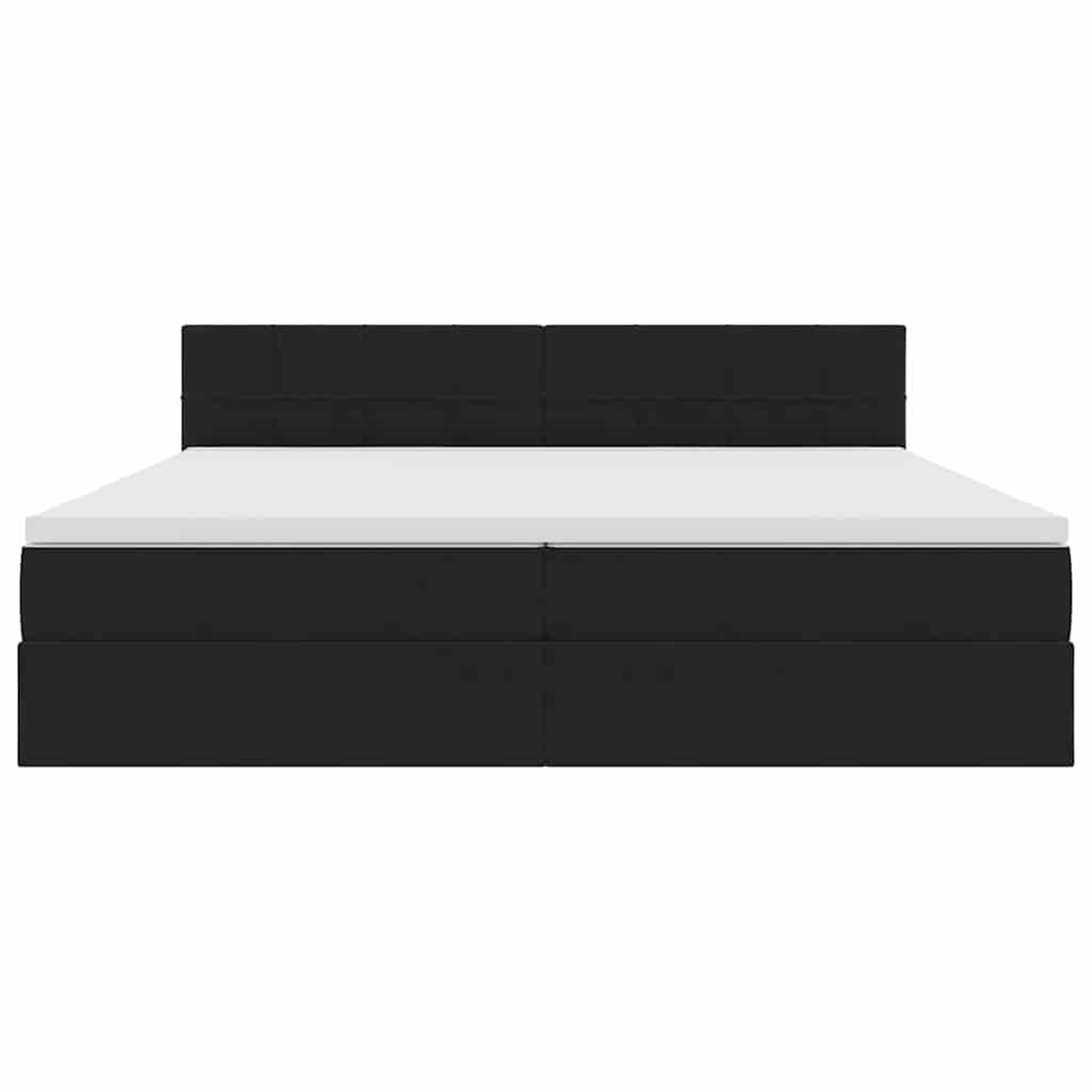 Opslag bed met matras met hoofdeinde Zwart 200 x 200 cm Fluweel is nu te koop bij PeponiXL, paradijselijk wonen!
