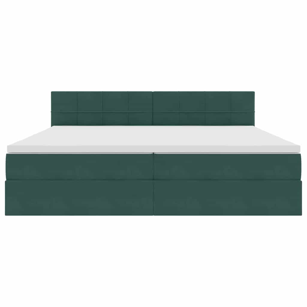 Opslag bed met matras Donkergroen 200 x 200 cm Fluweel is nu te koop bij PeponiXL, paradijselijk wonen!