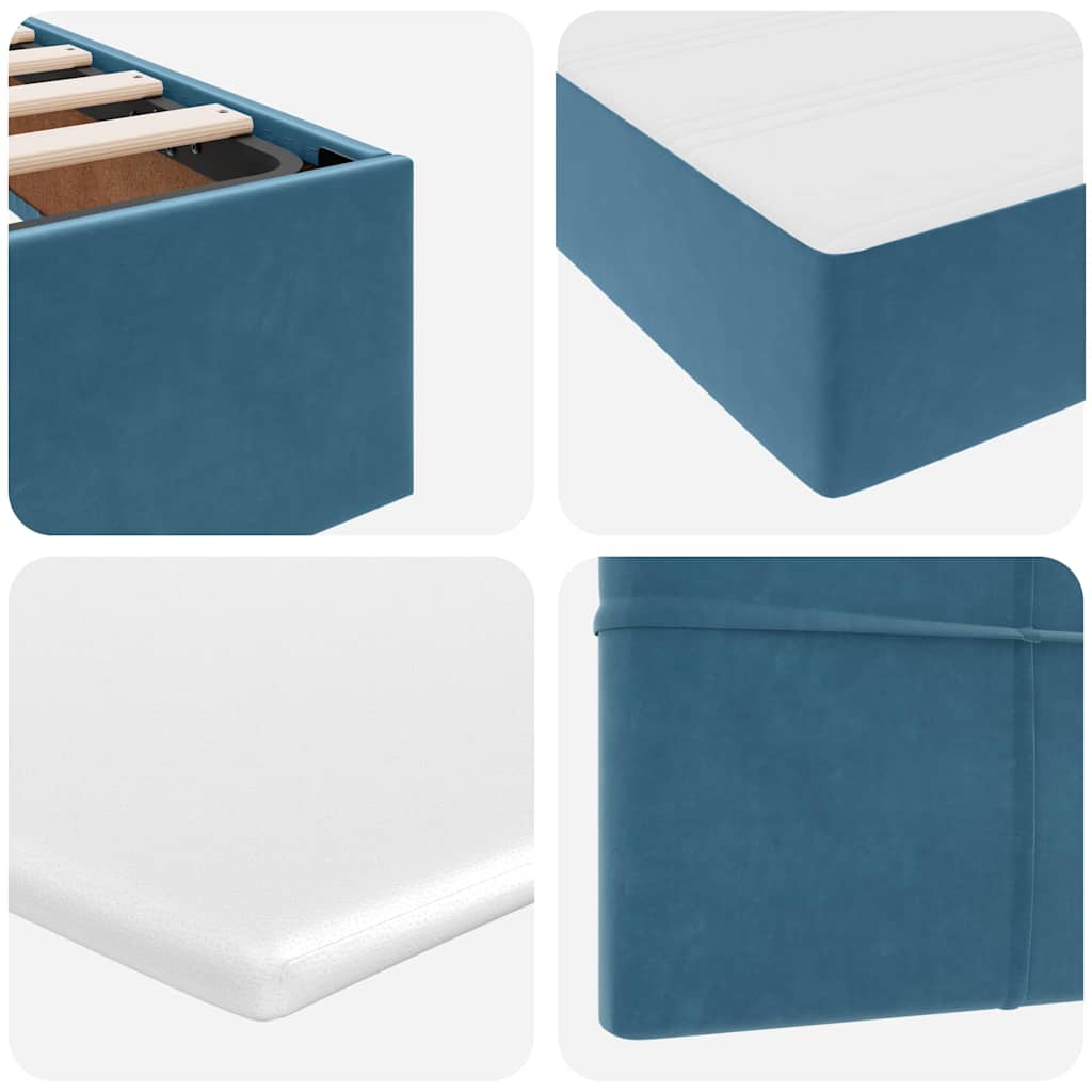 Opslag bed met matras Donkerblauw 200 x 200 cm Fluweel is nu te koop bij PeponiXL, paradijselijk wonen!
