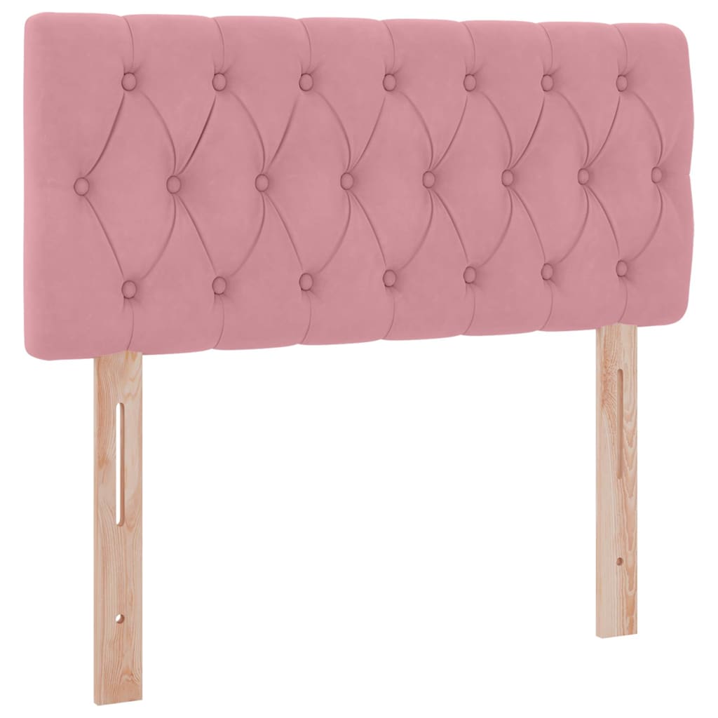 Opslag bed met matras met hoofdeinde Roze 90 x 190 cm Fluweel is nu te koop bij PeponiXL, paradijselijk wonen!