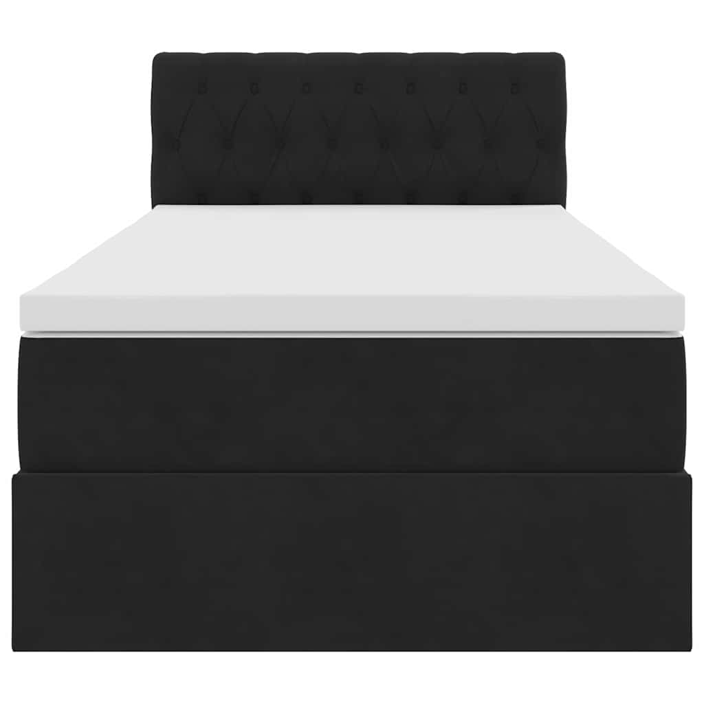 Opslag bed met matras met hoofdeinde Zwart 90 x 200 cm Fluweel is nu te koop bij PeponiXL, paradijselijk wonen!
