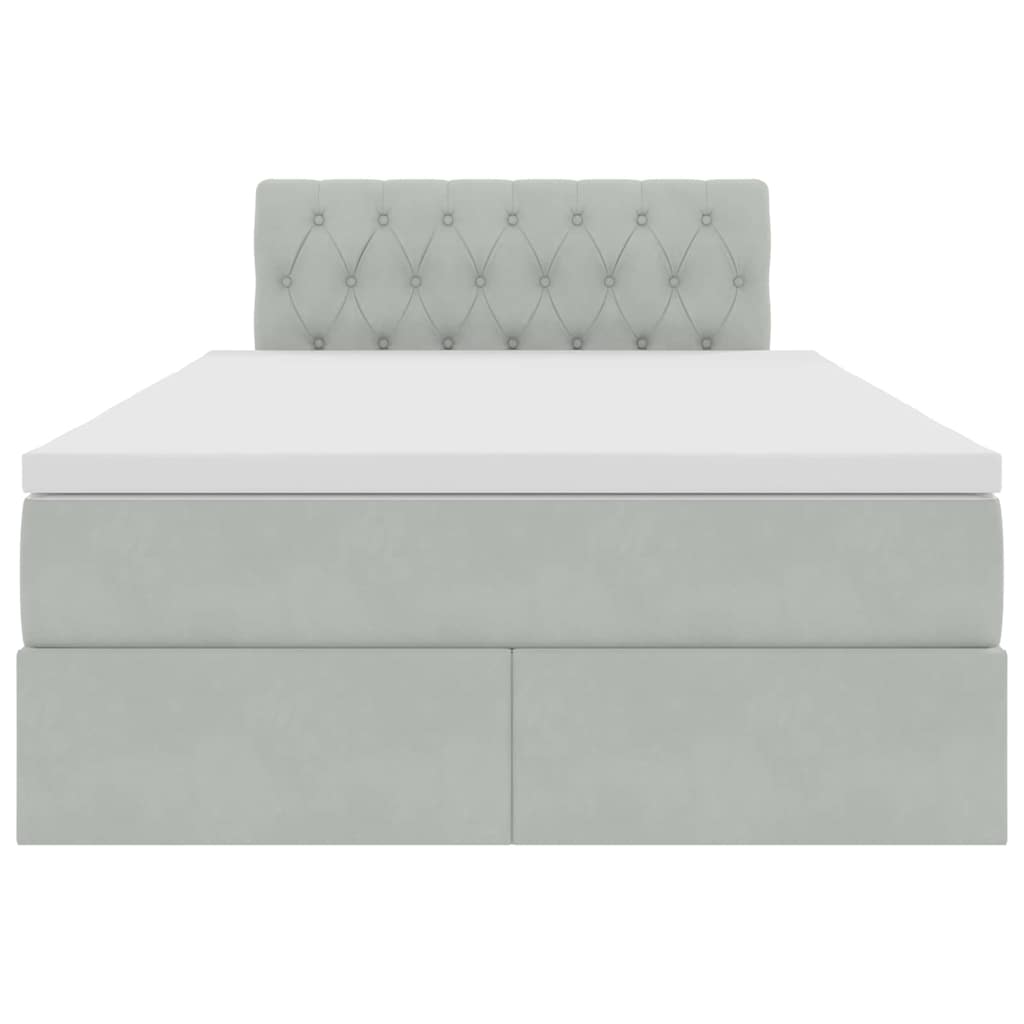 Opslag bed met matras Lichtgrijs 120 x 190 cm Fluweel is nu te koop bij PeponiXL, paradijselijk wonen!