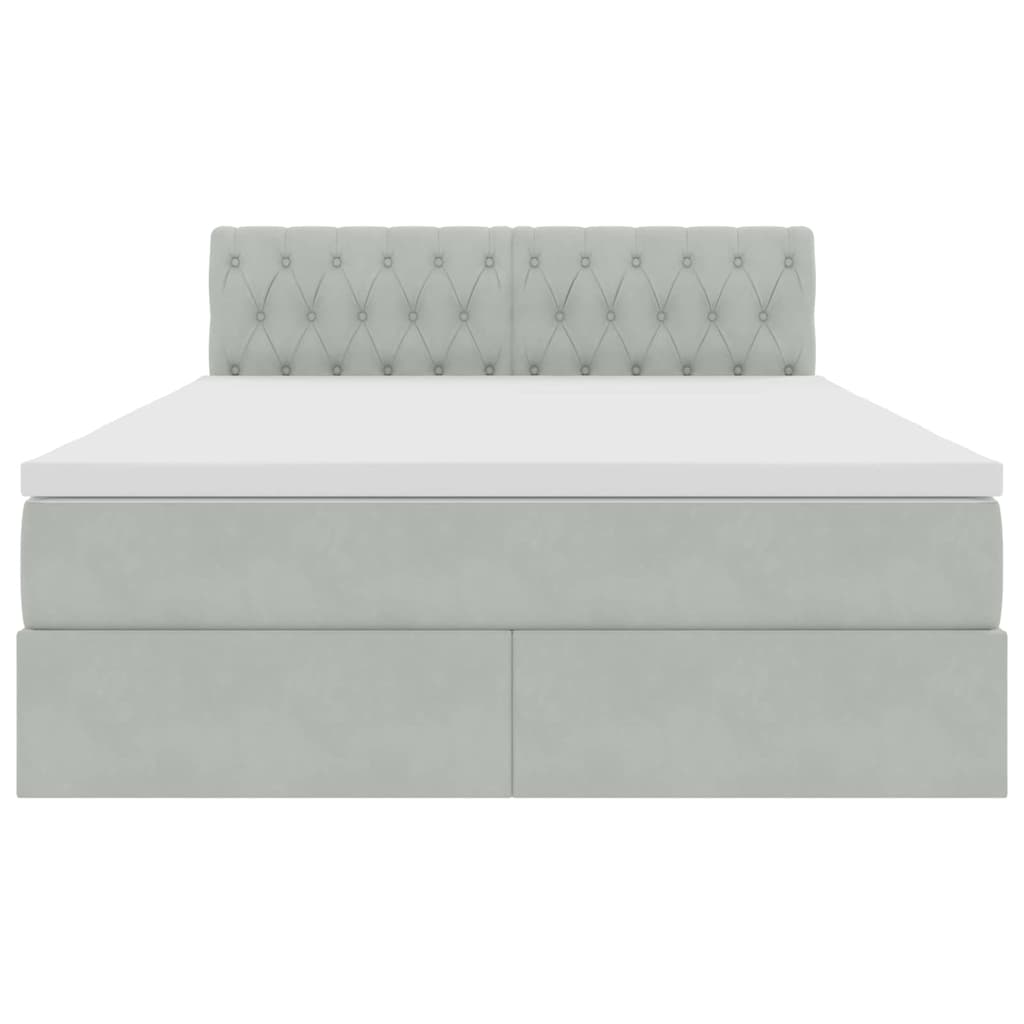 Opslag bed met matras Lichtgrijs 140 x 200 cm Fluweel is nu te koop bij PeponiXL, paradijselijk wonen!