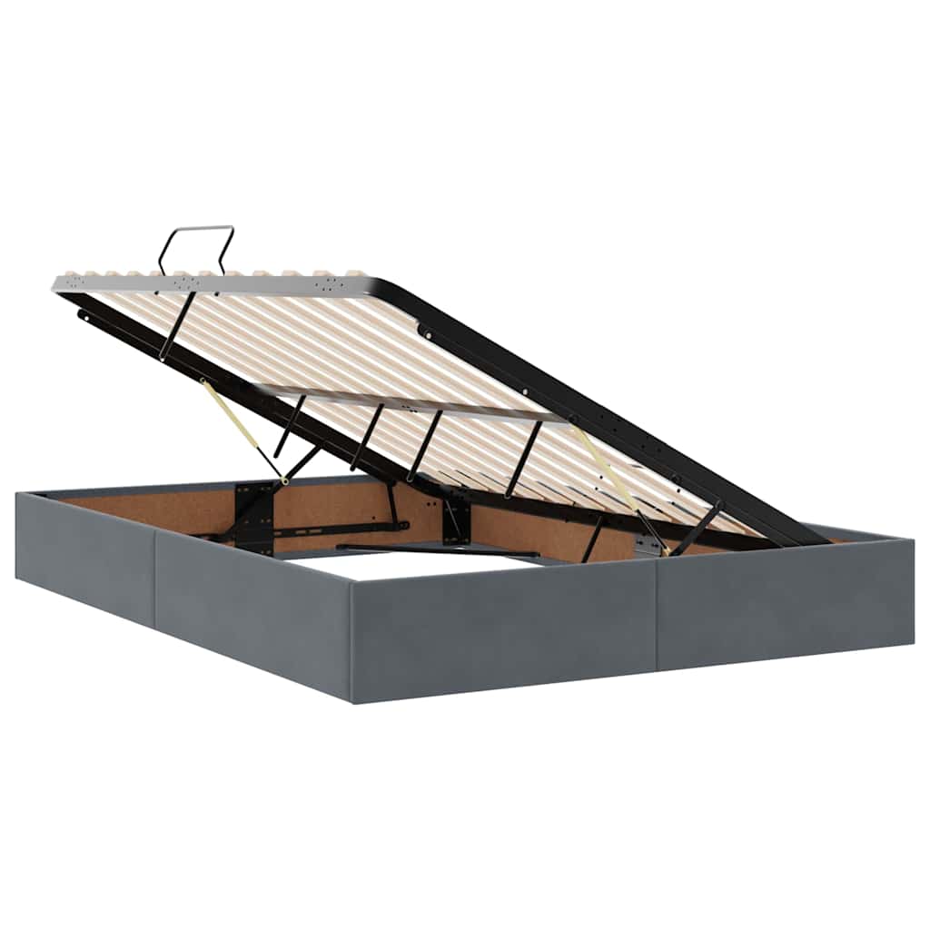 Opslag bed met matras Donkergrijs 140 x 200 cm Fluweel is nu te koop bij PeponiXL, paradijselijk wonen!