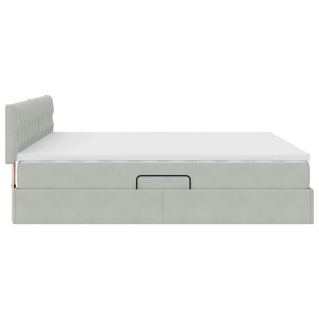 Opslag bed met matras Lichtgrijs 180 x 200 cm Fluweel is nu te koop bij PeponiXL, paradijselijk wonen!