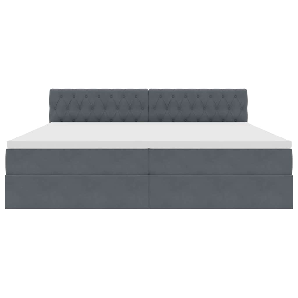 Opslag bed met matras Donkergrijs 200 x 200 cm Fluweel is nu te koop bij PeponiXL, paradijselijk wonen!