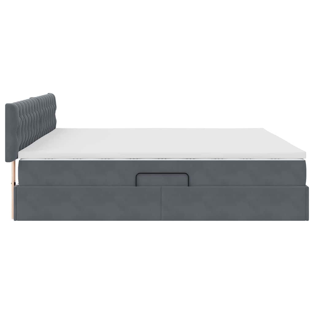 Opslag bed met matras Donkergrijs 200 x 200 cm Fluweel is nu te koop bij PeponiXL, paradijselijk wonen!