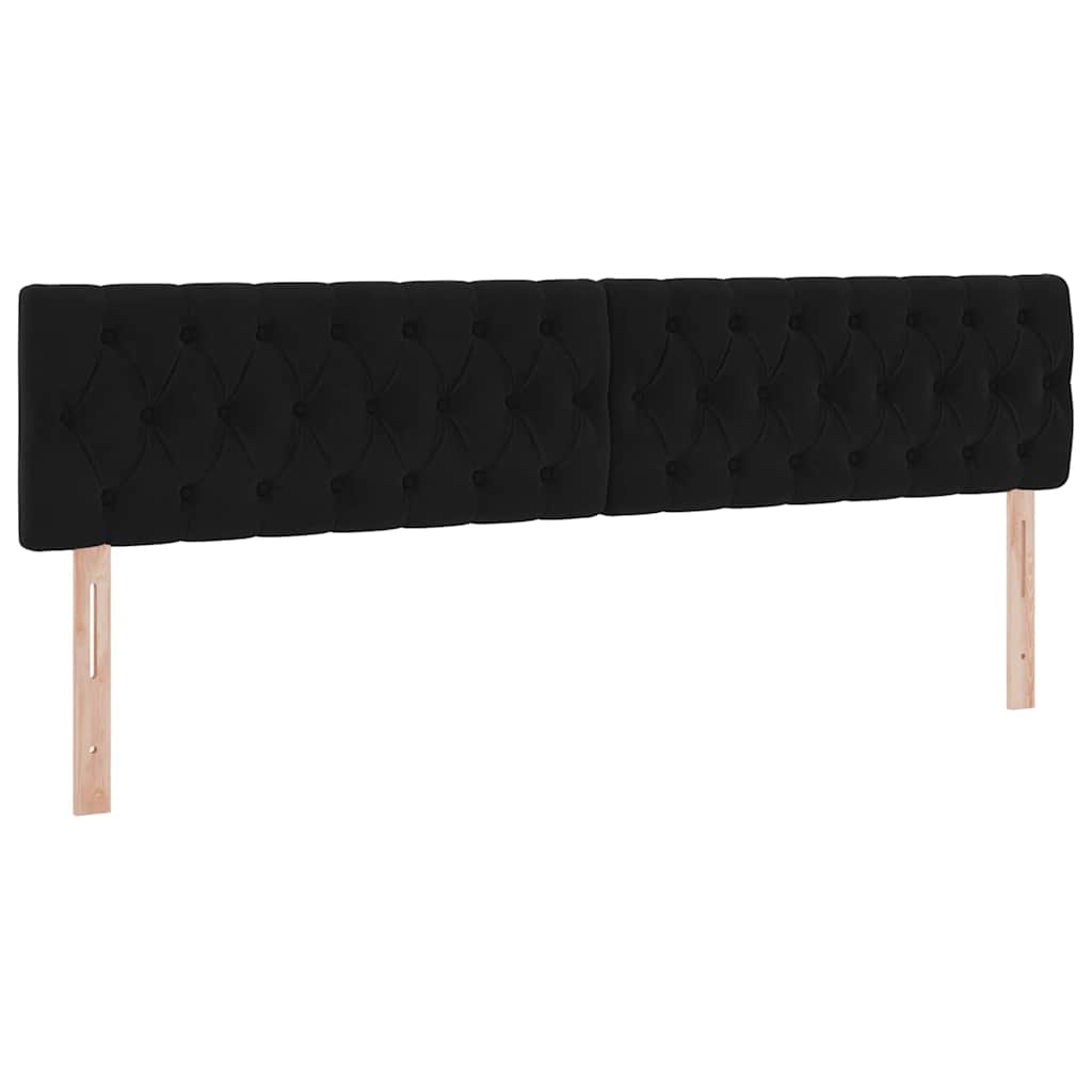 Opslag bed met matras met hoofdeinde Zwart 200 x 200 cm Fluweel is nu te koop bij PeponiXL, paradijselijk wonen!