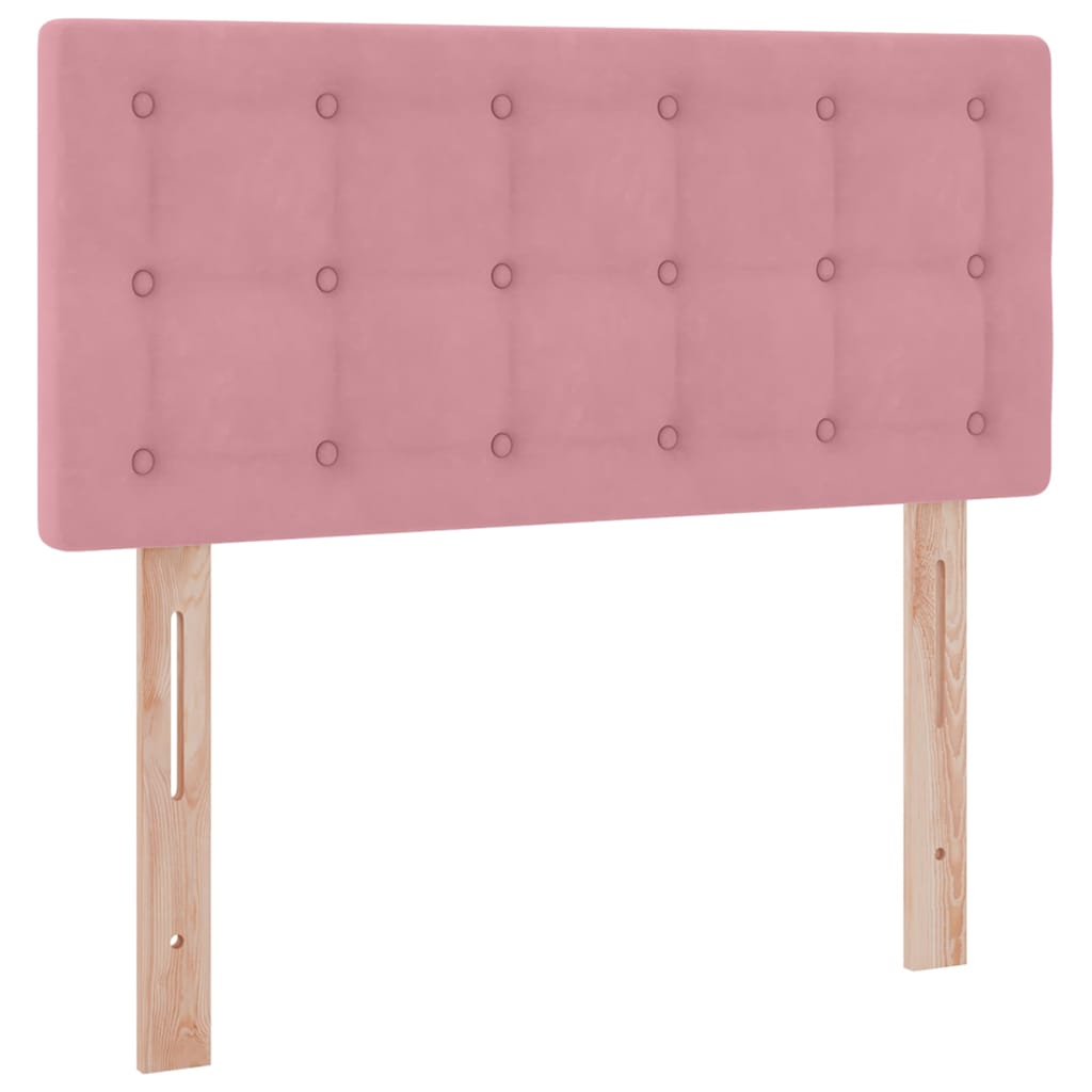 Opslag bed met matras met hoofdeinde Roze 90 x 190 cm Fluweel is nu te koop bij PeponiXL, paradijselijk wonen!