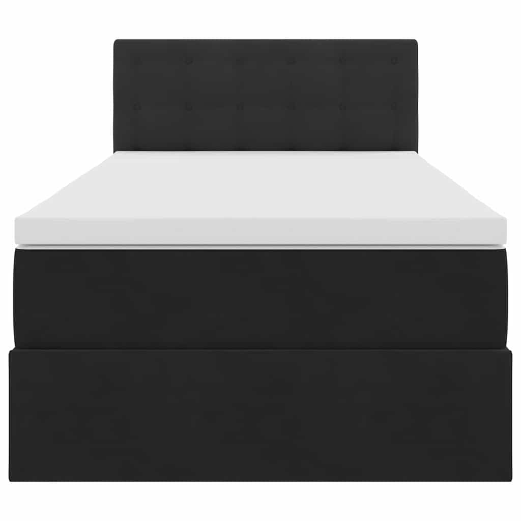 Opslag bed met matras met hoofdeinde Zwart 90 x 200 cm Fluweel is nu te koop bij PeponiXL, paradijselijk wonen!