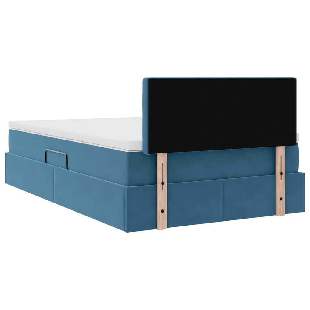 Opslag bed met matras met hoofdeinde Blauw 120 x 190 cm Fluweel is nu te koop bij PeponiXL, paradijselijk wonen!