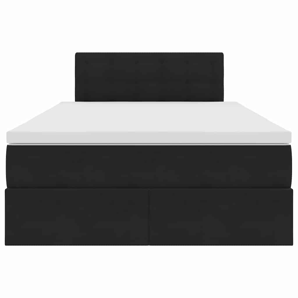 Opslag bed met matras met hoofdeinde Zwart 120 x 200 cm Fluweel is nu te koop bij PeponiXL, paradijselijk wonen!