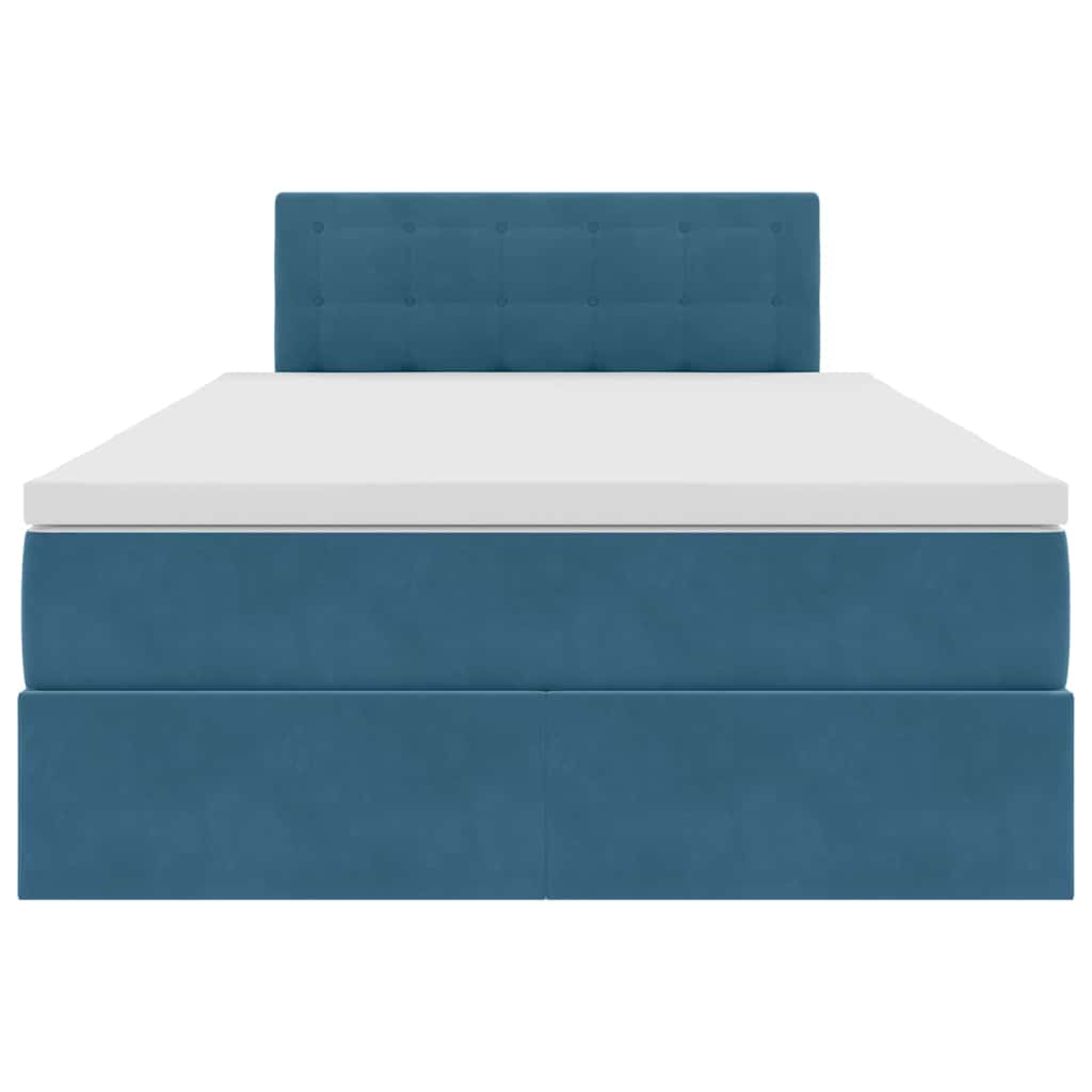 Opslag bed met matras Donkerblauw 120 x 200 cm Fluweel is nu te koop bij PeponiXL, paradijselijk wonen!