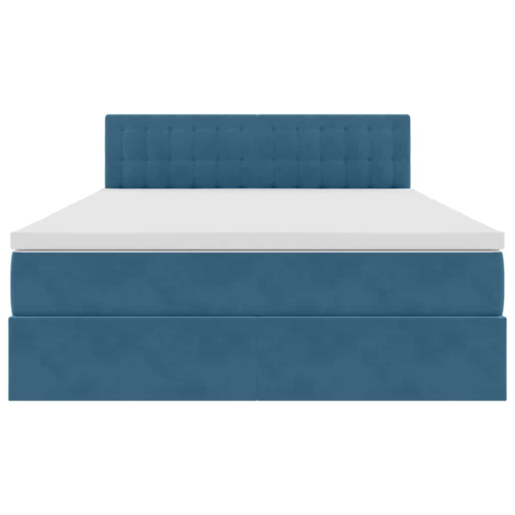 Opslag bed met matras Donkerblauw 140 x 190 cm Fluweel is nu te koop bij PeponiXL, paradijselijk wonen!