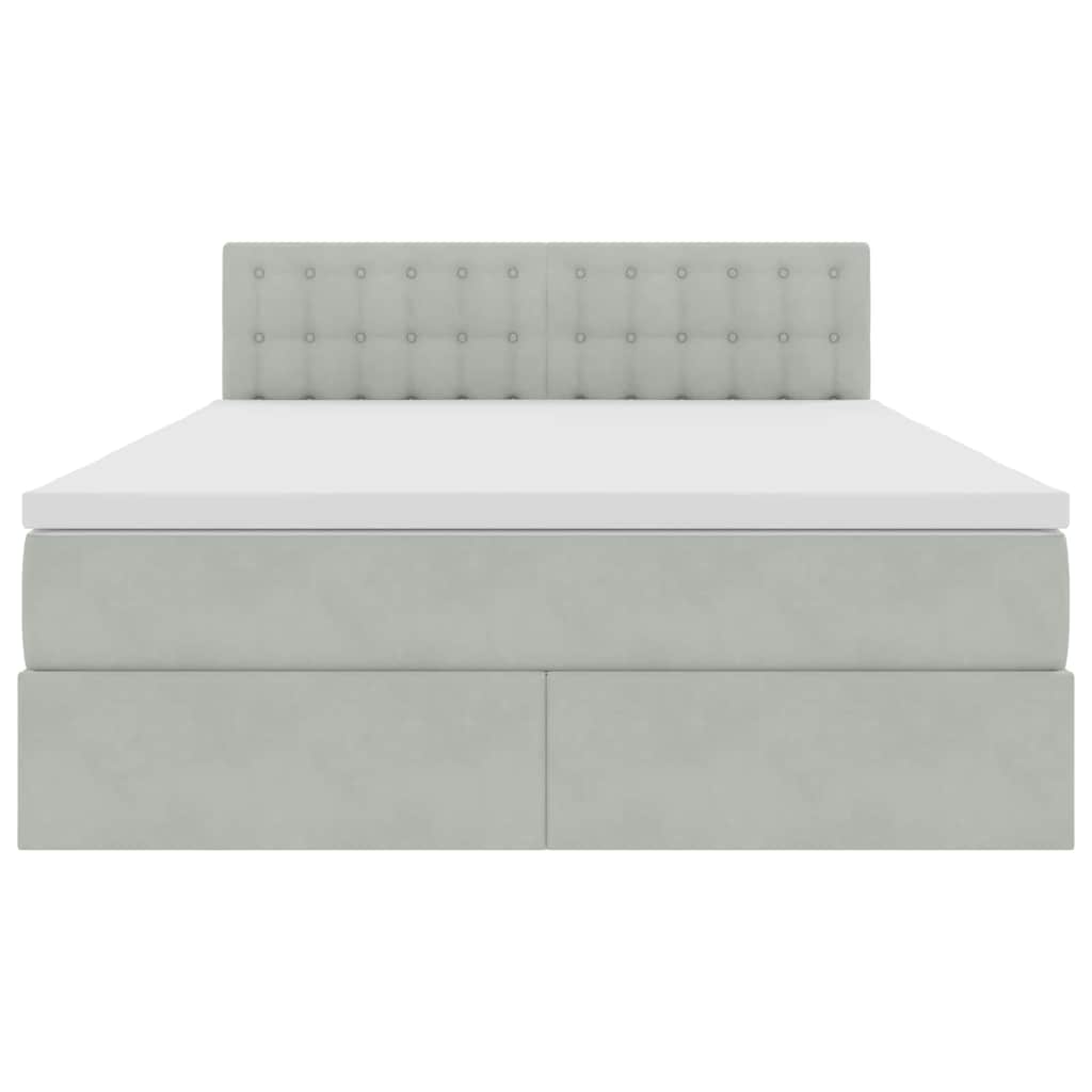 Opslag bed met matras Lichtgrijs 140 x 200 cm Fluweel is nu te koop bij PeponiXL, paradijselijk wonen!