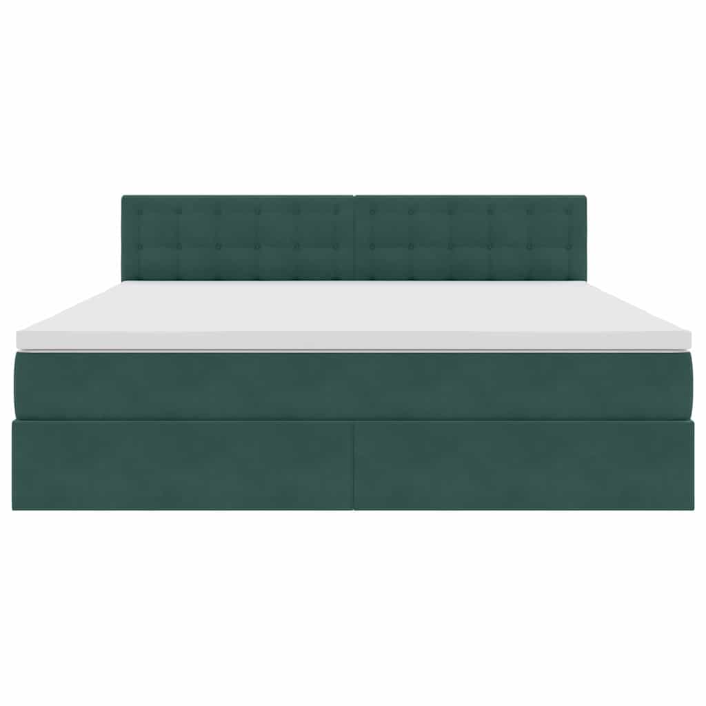 Opslag bed met matras Donkergroen 160 x 200 cm Fluweel is nu te koop bij PeponiXL, paradijselijk wonen!