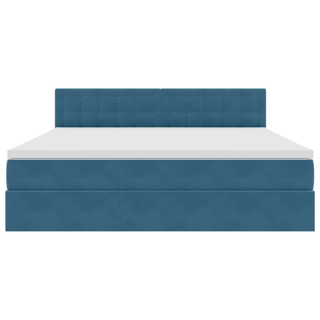 Opslag bed met matras Donkerblauw 180 x 200 cm Fluweel is nu te koop bij PeponiXL, paradijselijk wonen!