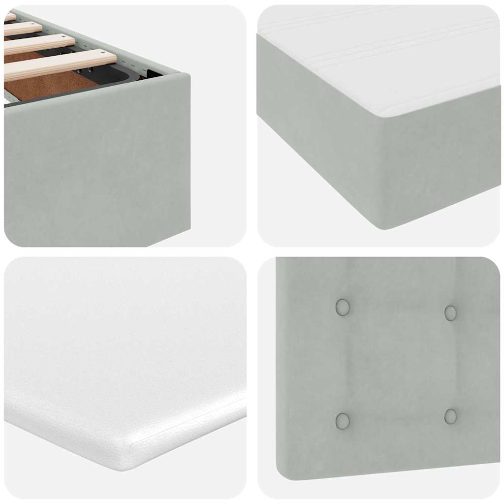 Opslag bed met matras Lichtgrijs 200 x 200 cm Fluweel is nu te koop bij PeponiXL, paradijselijk wonen!