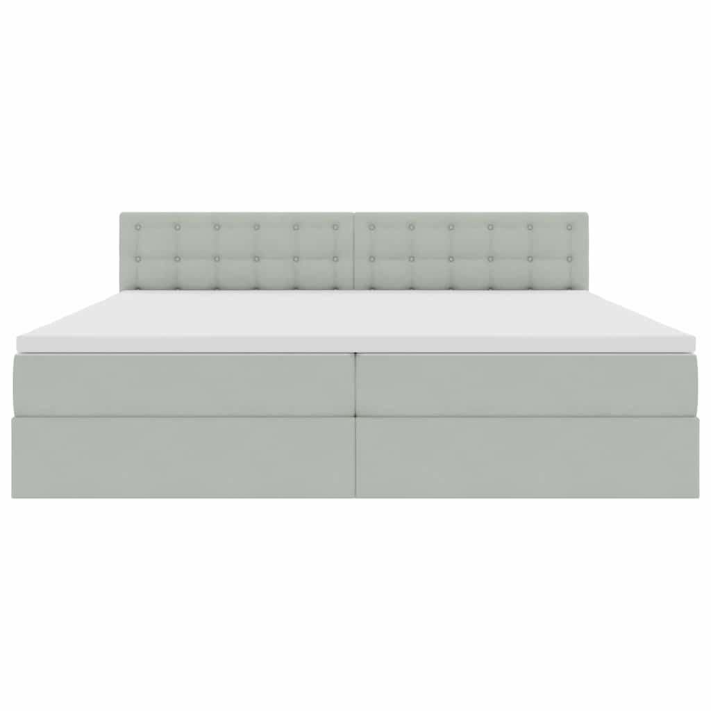 Opslag bed met matras Lichtgrijs 200 x 200 cm Fluweel is nu te koop bij PeponiXL, paradijselijk wonen!
