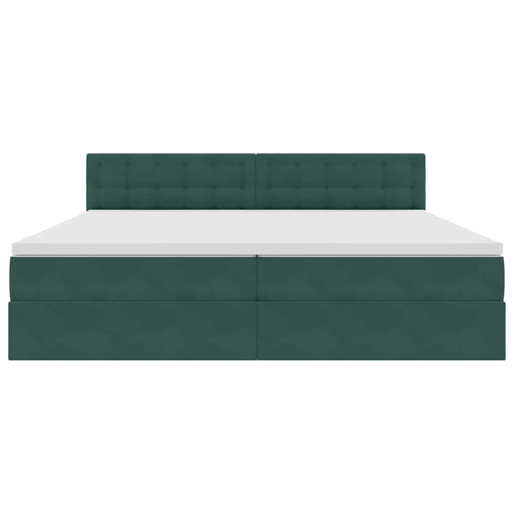 Opslag bed met matras Donkergroen 200 x 200 cm Fluweel is nu te koop bij PeponiXL, paradijselijk wonen!