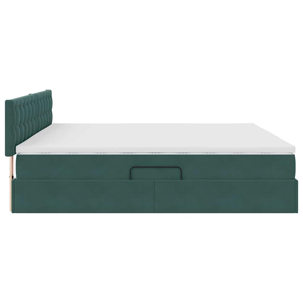 Opslag bed met matras Donkergroen 200 x 200 cm Fluweel is nu te koop bij PeponiXL, paradijselijk wonen!