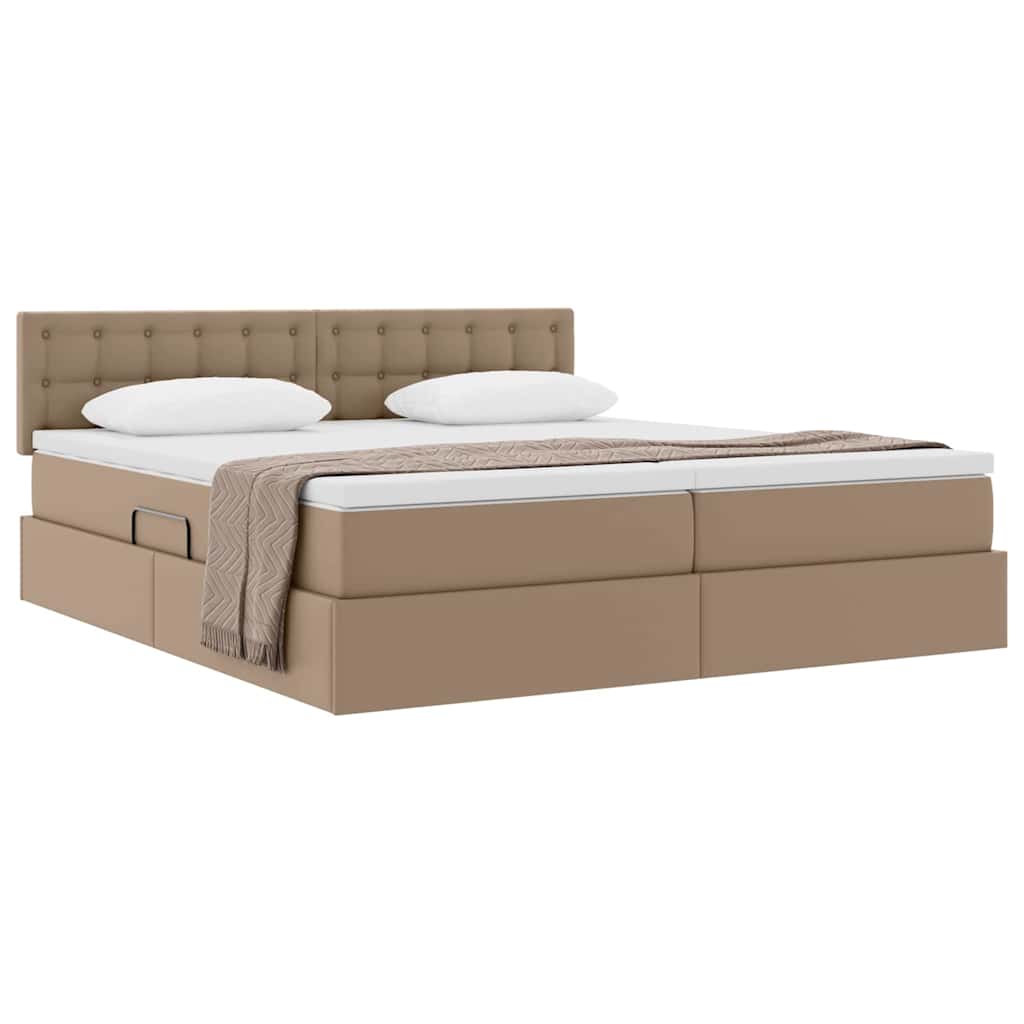Opslag bed met matras Cappuccino 180 x 200 cm Nep Leer is nu te koop bij PeponiXL, paradijselijk wonen!