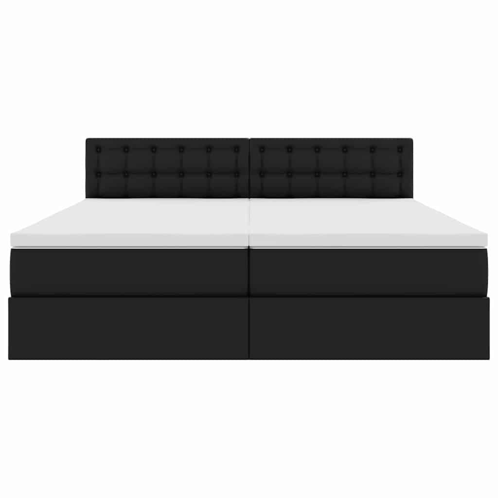 Opslag bed met matras met opslag Zwart 200 x 200 cm Nep Leer is nu te koop bij PeponiXL, paradijselijk wonen!