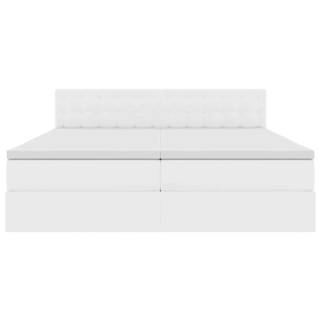Opslag bed met matras met opslag Puur Wit 200 x 200 cm Nep Leer is nu te koop bij PeponiXL, paradijselijk wonen!