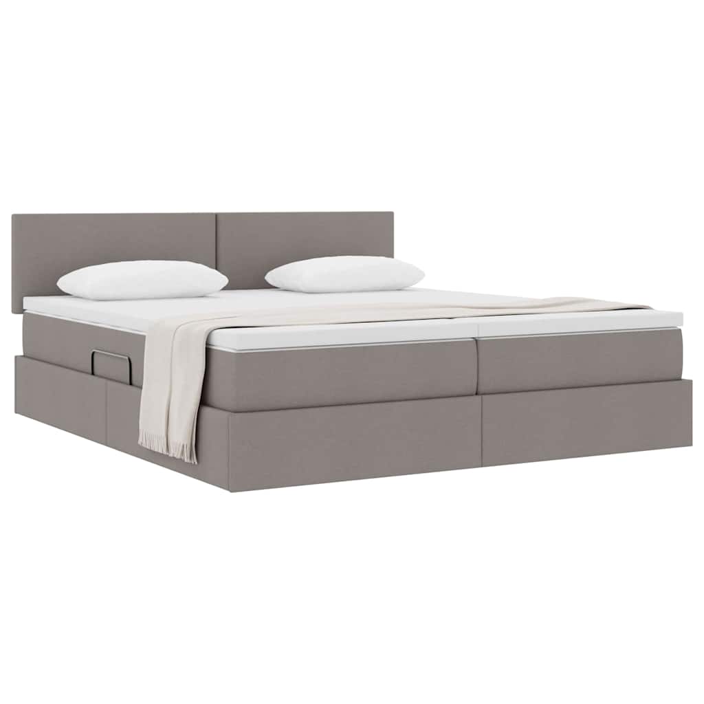 Opslag bed met matras met opslag Taupe 180 x 200 cm Nep Leer is nu te koop bij PeponiXL, paradijselijk wonen!
