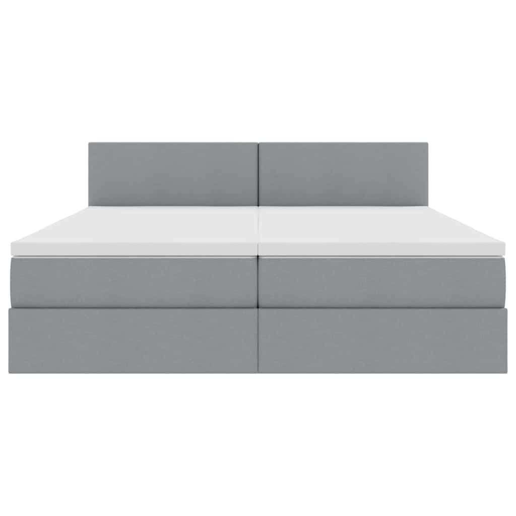 Opslag bed met matras Lichtgrijs 200 x 200 cm Nep Leer is nu te koop bij PeponiXL, paradijselijk wonen!