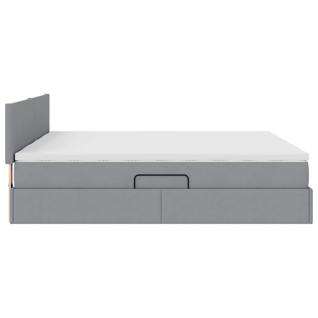 Opslag bed met matras Lichtgrijs 200 x 200 cm Nep Leer is nu te koop bij PeponiXL, paradijselijk wonen!