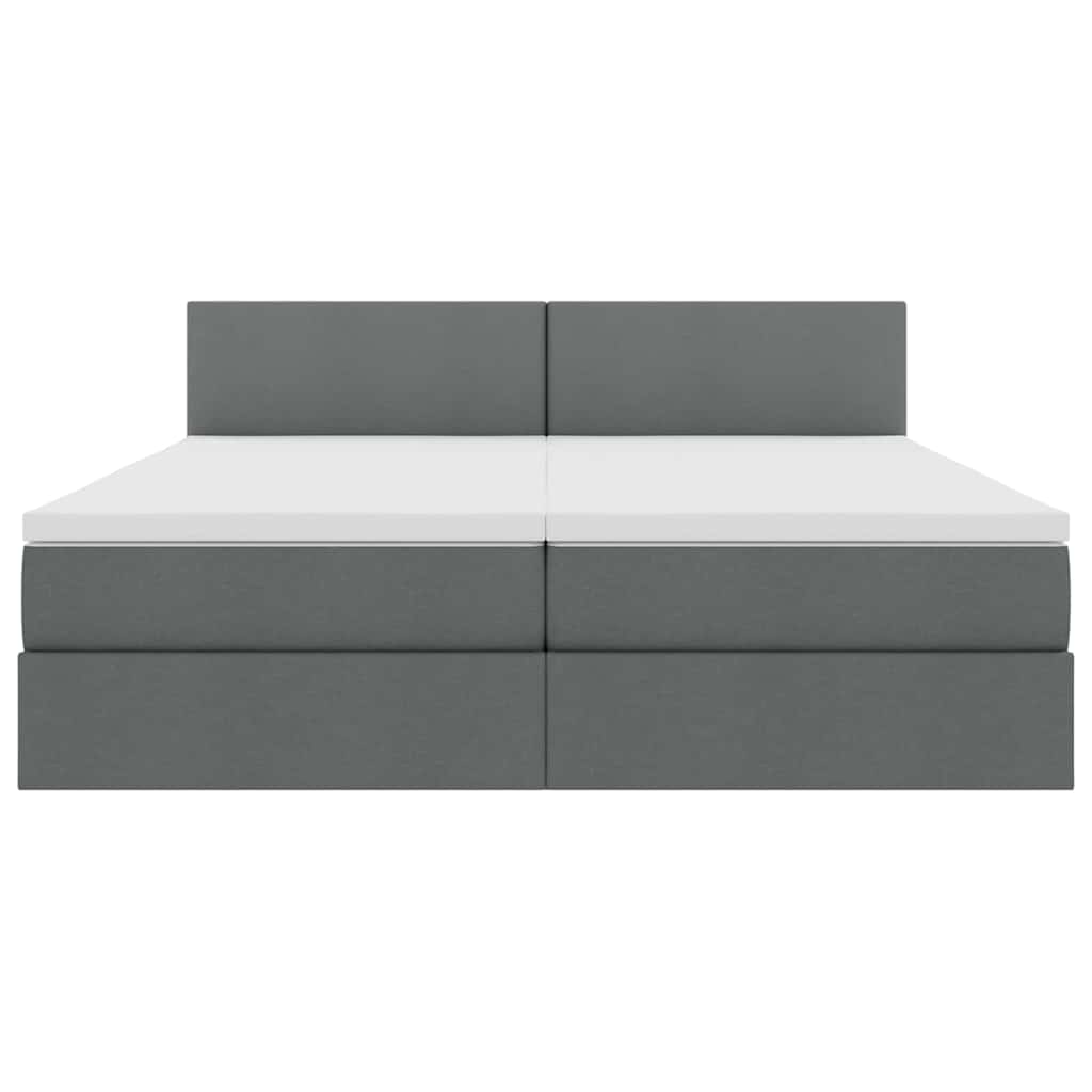 Opslag bed met matras Donkergrijs 200 x 200 cm Nep Leer is nu te koop bij PeponiXL, paradijselijk wonen!