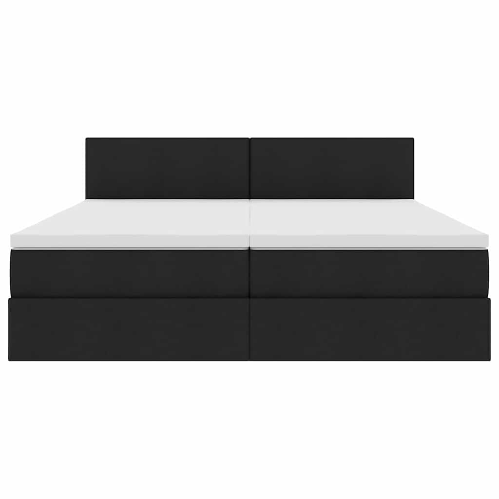 Opslag bed met matras met opslag Zwart 200 x 200 cm Nep Leer is nu te koop bij PeponiXL, paradijselijk wonen!