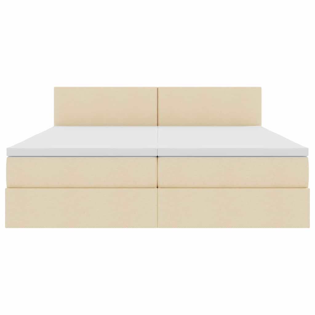 Opslag bed met matras met opslag Crème 200 x 200 cm Nep Leer is nu te koop bij PeponiXL, paradijselijk wonen!