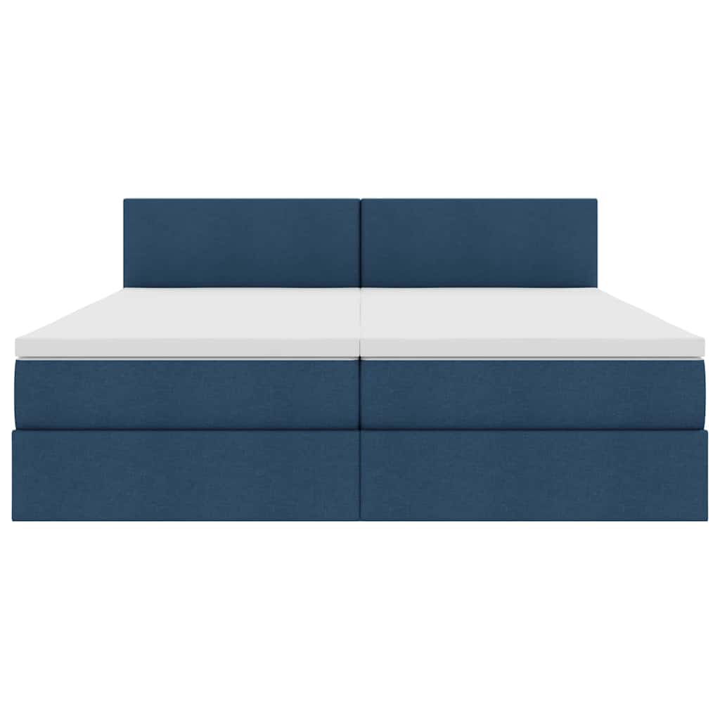 Opslag bed met matras met opslag Blauw 100 x 200 cm Nep Leer is nu te koop bij PeponiXL, paradijselijk wonen!