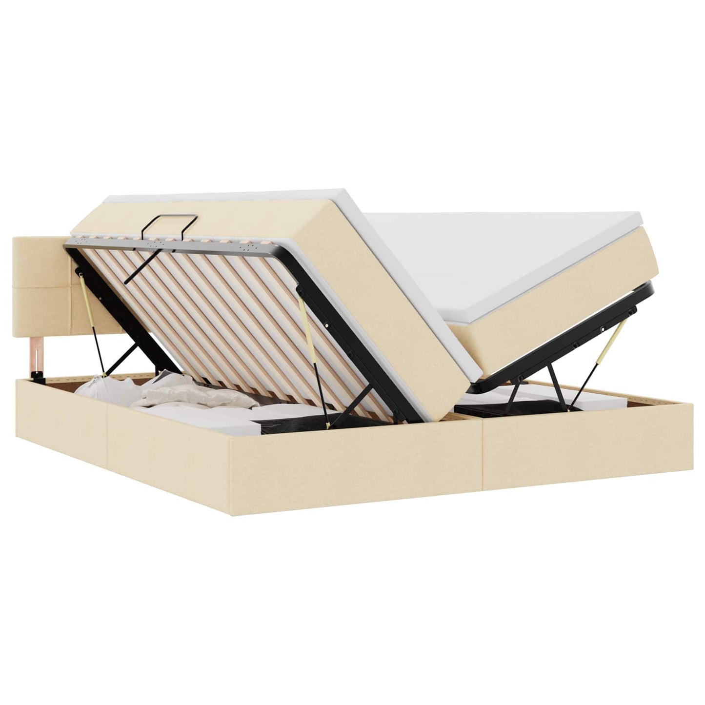 Opslag bed met matras met opslag Crème 180 x 200 cm Nep Leer is nu te koop bij PeponiXL, paradijselijk wonen!