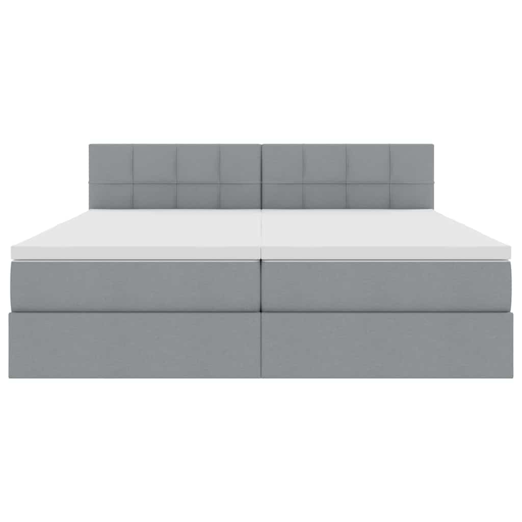 Opslag bed met matras Lichtgrijs 200 x 200 cm Nep Leer is nu te koop bij PeponiXL, paradijselijk wonen!