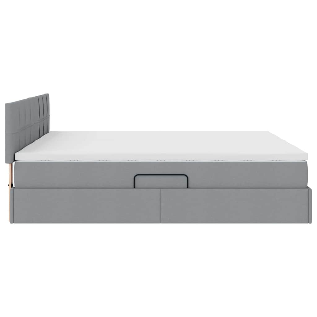 Opslag bed met matras Lichtgrijs 200 x 200 cm Nep Leer is nu te koop bij PeponiXL, paradijselijk wonen!