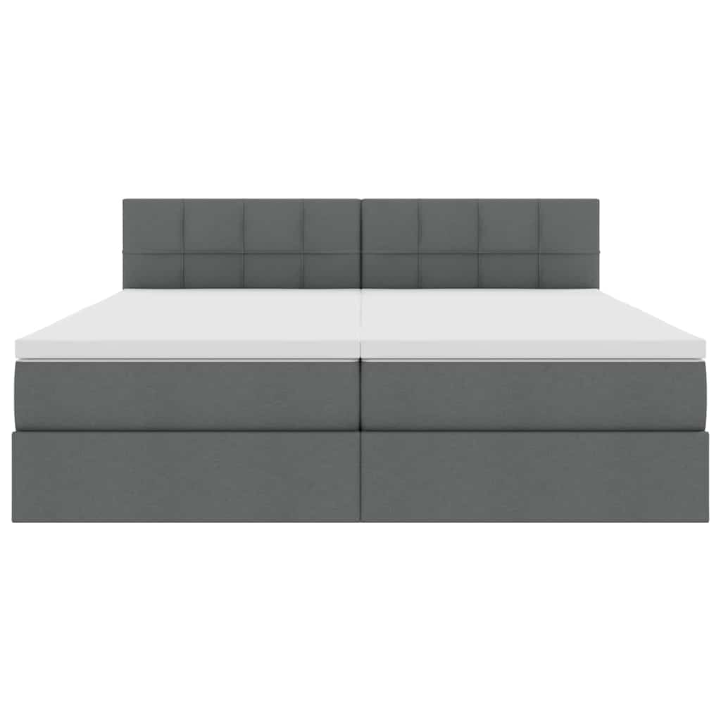 Opslag bed met matras Donkergrijs 200 x 200 cm Nep Leer is nu te koop bij PeponiXL, paradijselijk wonen!
