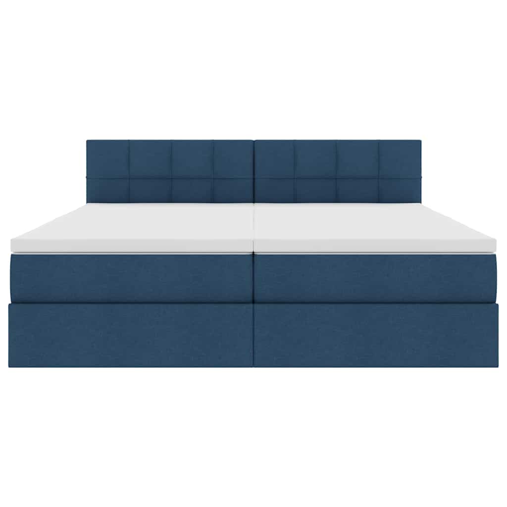 Opslag bed met matras met opslag Blauw 200 x 200 cm Nep Leer is nu te koop bij PeponiXL, paradijselijk wonen!