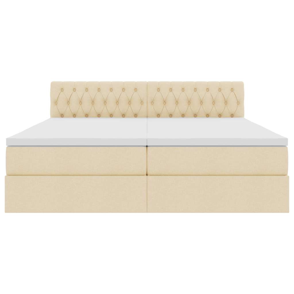 Opslag bed met matras met opslag Crème 180 x 200 cm Nep Leer is nu te koop bij PeponiXL, paradijselijk wonen!