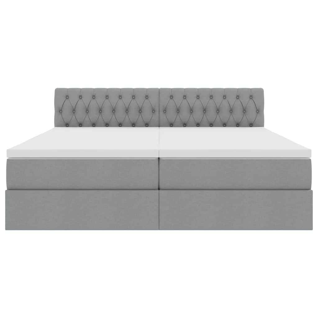 Opslag bed met matras Lichtgrijs 200 x 200 cm Nep Leer is nu te koop bij PeponiXL, paradijselijk wonen!