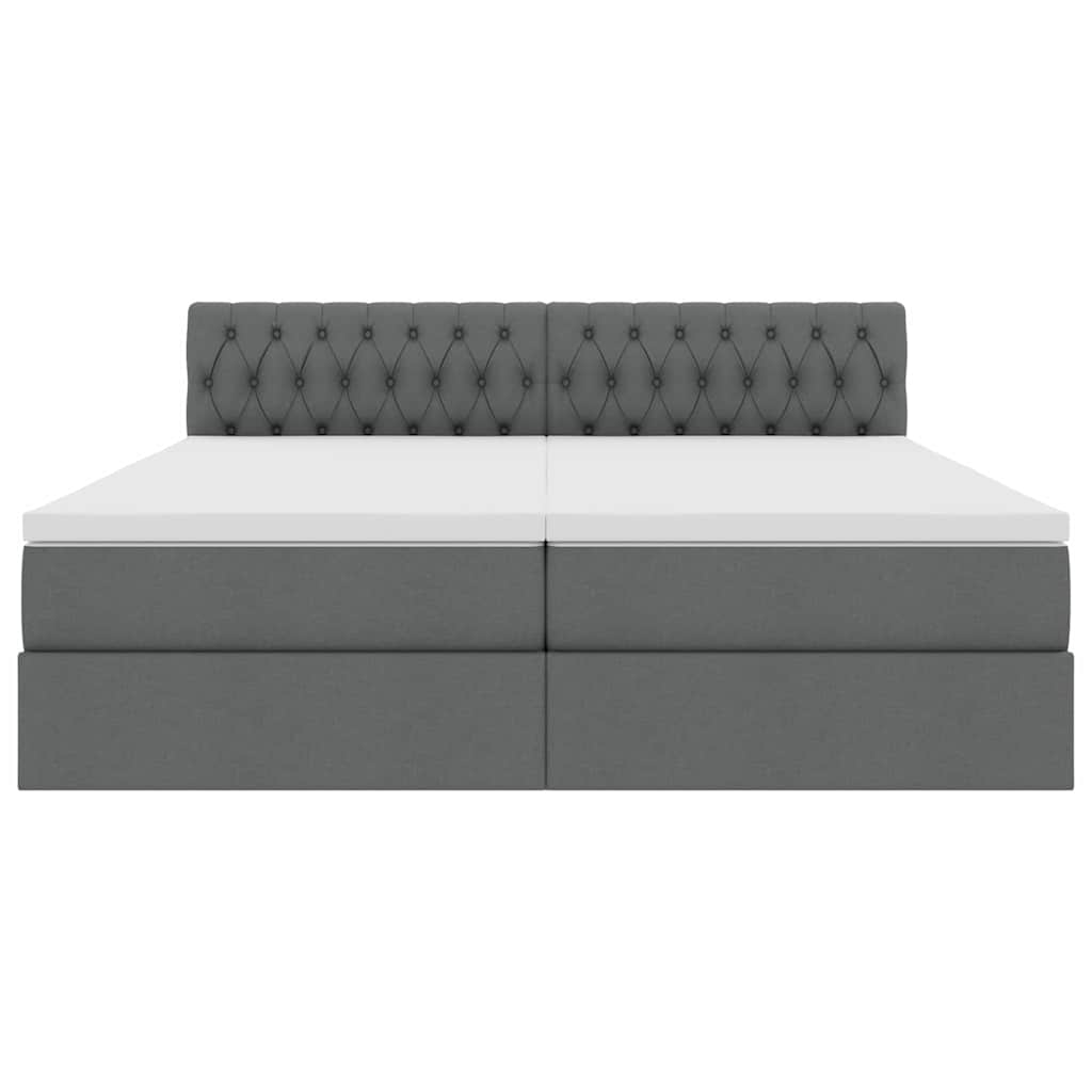 Opslag bed met matras Donkergrijs 200 x 200 cm Nep Leer is nu te koop bij PeponiXL, paradijselijk wonen!