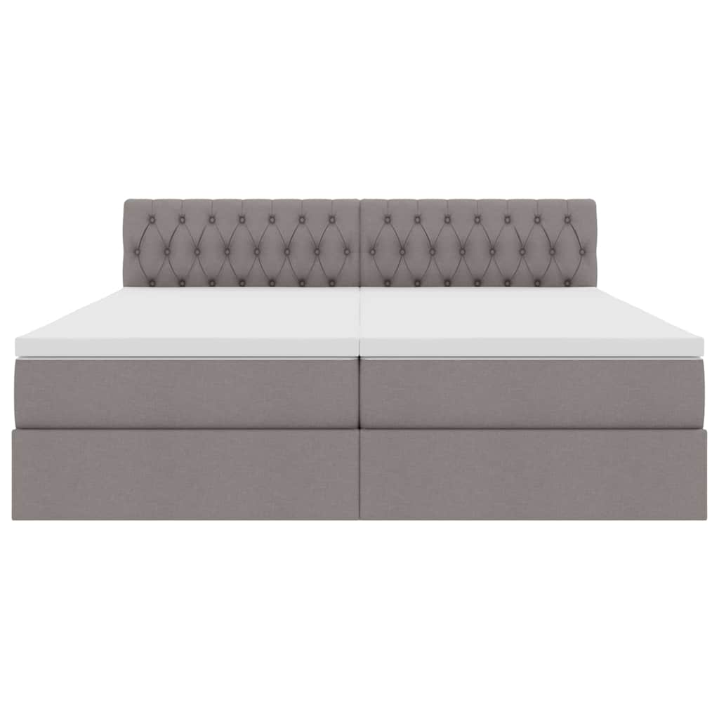 Opslag bed met matras met opslag Taupe 200 x 200 cm Nep Leer is nu te koop bij PeponiXL, paradijselijk wonen!